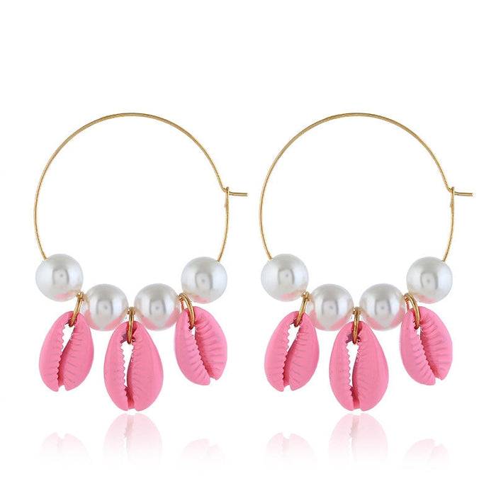 Wholesale Alloy Shell Pearl Earrings JDC-ES-Duoh009 Earrings 朵涵 Wholesale Jewelry JoyasDeChina Joyas De China