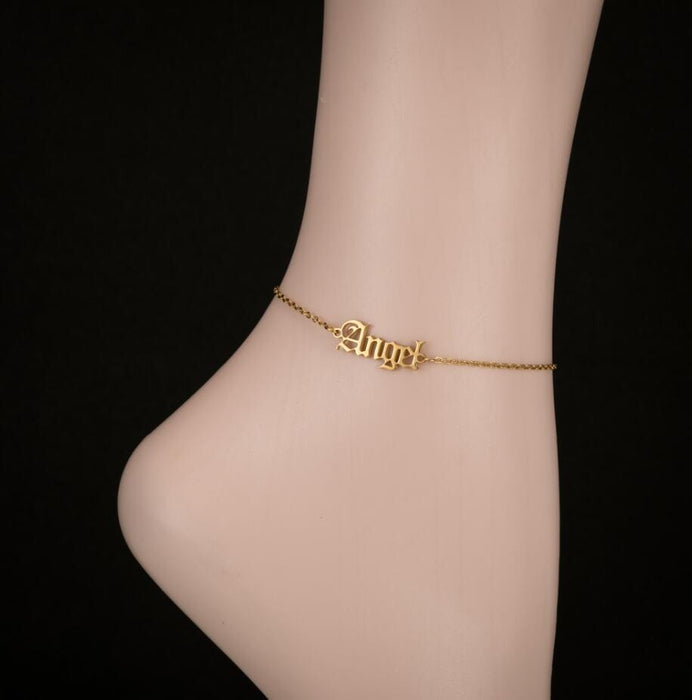 Wholesale Angel Stainless Steel Anklet JDC-AS-Shuangs003 Anklet 双硕 Wholesale Jewelry JoyasDeChina Joyas De China