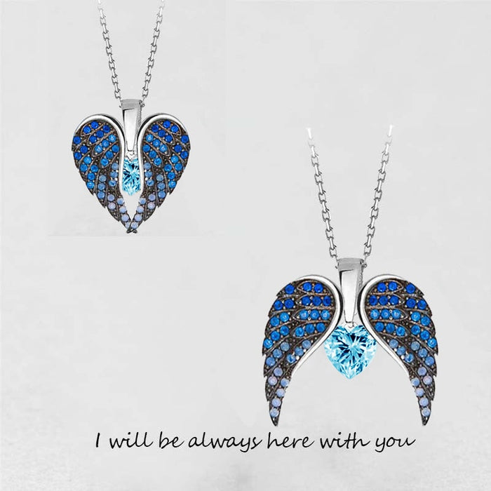 Wholesale Angel Wings Copper Necklace JDC-NE-HeMei001 和美 blue B Wholesale Jewelry JoyasDeChina Joyas De China