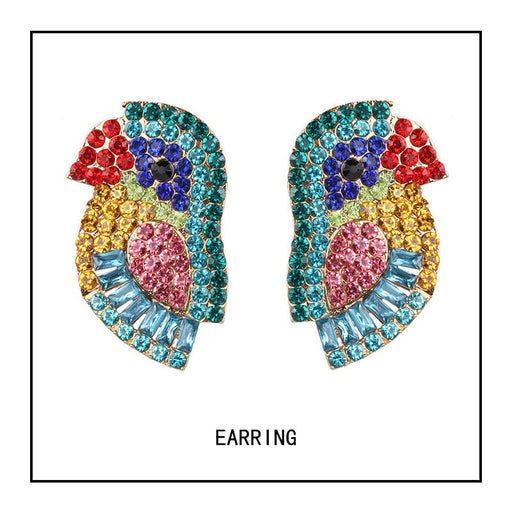 Wholesale animal metal earrings JDC-ES-LIUM013 Earrings 榴芒 blue Wholesale Jewelry JoyasDeChina Joyas De China