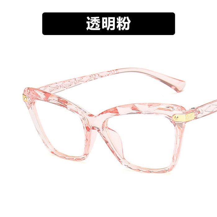 Wholesale Anti Blue Light Cat's Eye Crystal Faceted PC Glasses Frame JDC-SG-PLS008 Sunglasses 普琳丝 pink Wholesale Jewelry JoyasDeChina Joyas De China