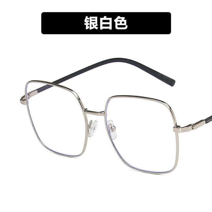 Wholesale Anti Blue Light PC Large Frame Glasses JDC-SG-PLS016 Sunglasses 普琳丝 silver / Wholesale Jewelry JoyasDeChina Joyas De China