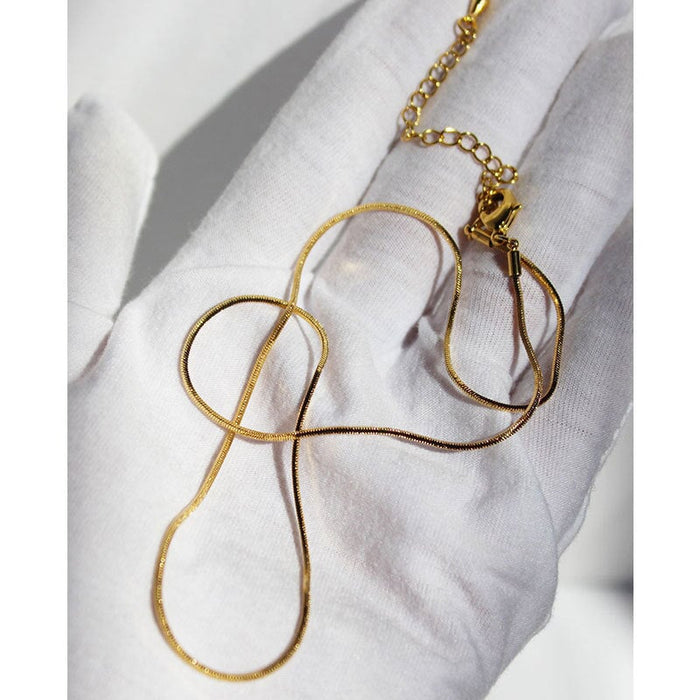 Wholesale basic versatile snake bone chain bare chain stacked with plain chain thin chain necklace for women Necklaces JoyasDeChina Wholesale Jewelry JoyasDeChina Joyas De China