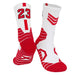 Wholesale Basketball Socks Polyester High Elastic Silk Long Mid Tube Sports Socks JDC-SK-LingTu008 Sock 领途 White and Red No.23 39-44 Wholesale Jewelry JoyasDeChina Joyas De China