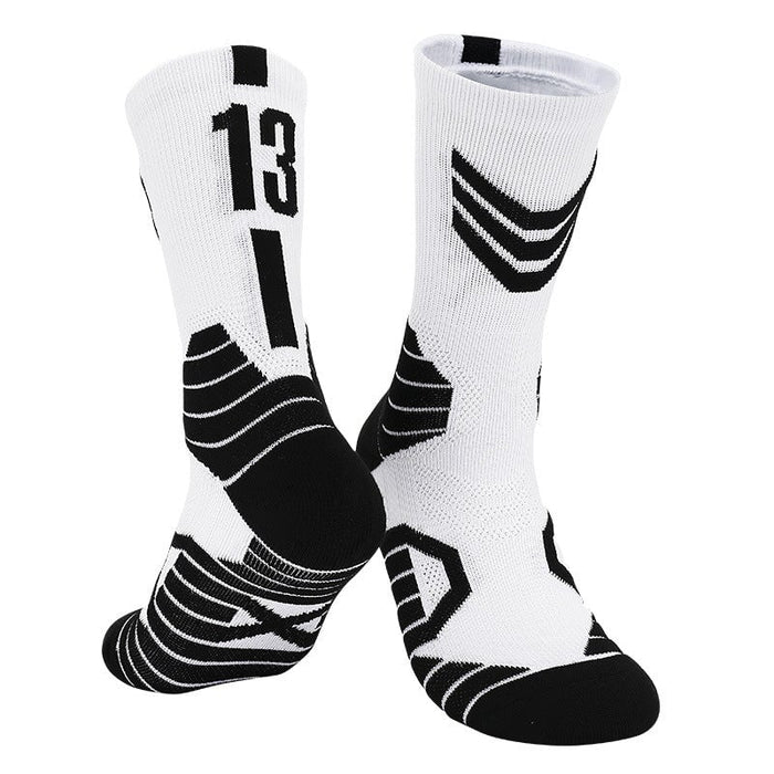 Wholesale Basketball Socks Polyester High Elastic Silk Long Mid Tube Sports Socks JDC-SK-LingTu008 Sock 领途 White No.13 39-44 Wholesale Jewelry JoyasDeChina Joyas De China