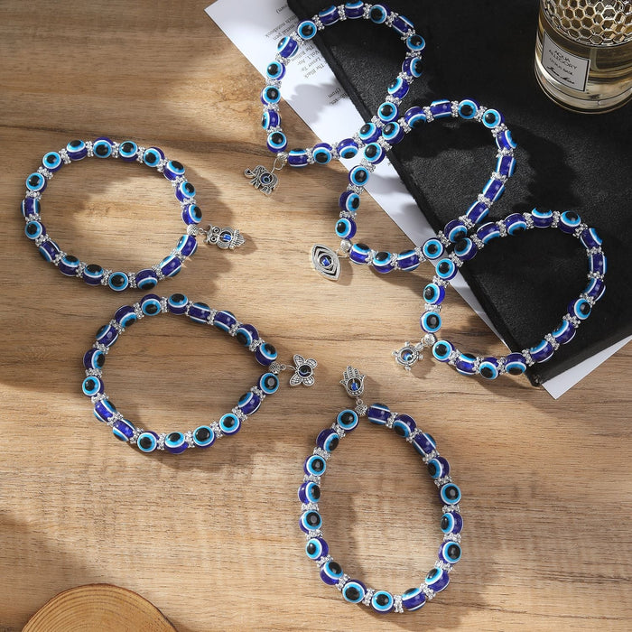 Wholesale beach foot ornaments alloy Devil's Eye pendant beads tassel anklet bracelet dual-use Bracelet JoyasDeChina Wholesale Jewelry JoyasDeChina Joyas De China
