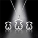 Wholesale Bear Silver Stainless Steel Necklace Stud Earrings Set JDC-ES-MINGM002 Earrings 敏萌 Wholesale Jewelry JoyasDeChina Joyas De China