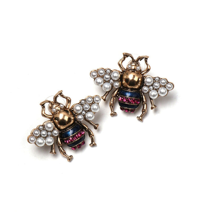 Wholesale Bee Alloy Pearl Earrings JDC-ES-JJ351 Earrings 聚嘉 Wholesale Jewelry JoyasDeChina Joyas De China