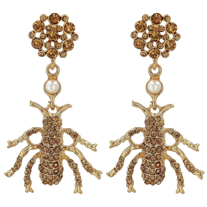 Wholesale Bee Alloy Rhinestone Earrings JDC-ES-JJ356 Earrings 聚嘉 Wholesale Jewelry JoyasDeChina Joyas De China