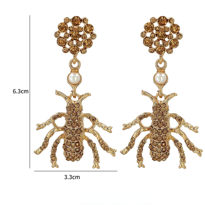 Wholesale Bee Alloy Rhinestone Earrings JDC-ES-JJ356 Earrings 聚嘉 Wholesale Jewelry JoyasDeChina Joyas De China