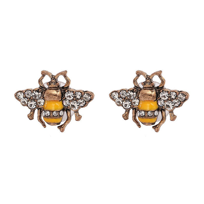 Wholesale Bee Diamond Insect Alloy Earrings JDC-ES-LIUM003 Earrings 榴芒 02 Wholesale Jewelry JoyasDeChina Joyas De China