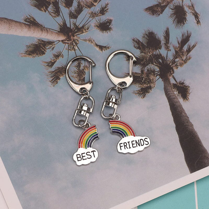 Wholesale Best Friends Alloy Enamel Rainbow Keychain JDC-KC-TianG004 Keychains 天高 Wholesale Jewelry JoyasDeChina Joyas De China