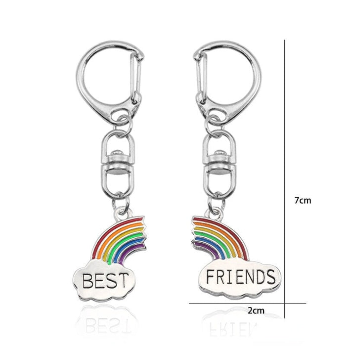 Wholesale Best Friends Alloy Enamel Rainbow Keychain JDC-KC-TianG004 Keychains 天高 Wholesale Jewelry JoyasDeChina Joyas De China