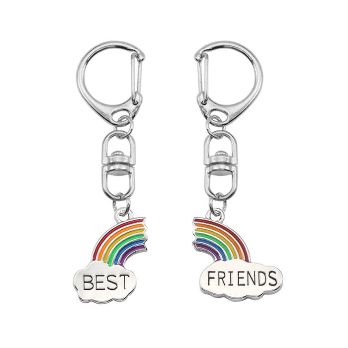 Wholesale Best Friends Alloy Enamel Rainbow Keychain JDC-KC-TianG004 Keychains 天高 Wholesale Jewelry JoyasDeChina Joyas De China