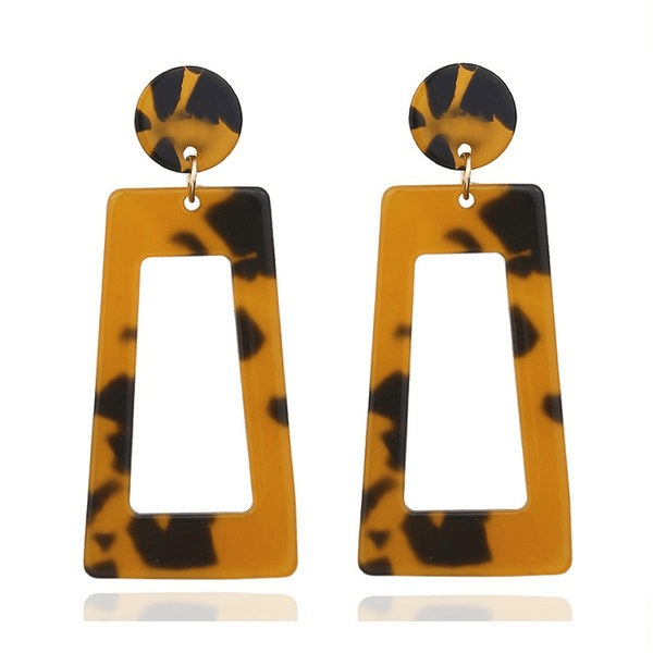 Wholesale Black and White Trapezoid Acrylic Earrings JDC-ES-SF302 Earrings 少峰 Wholesale Jewelry JoyasDeChina Joyas De China