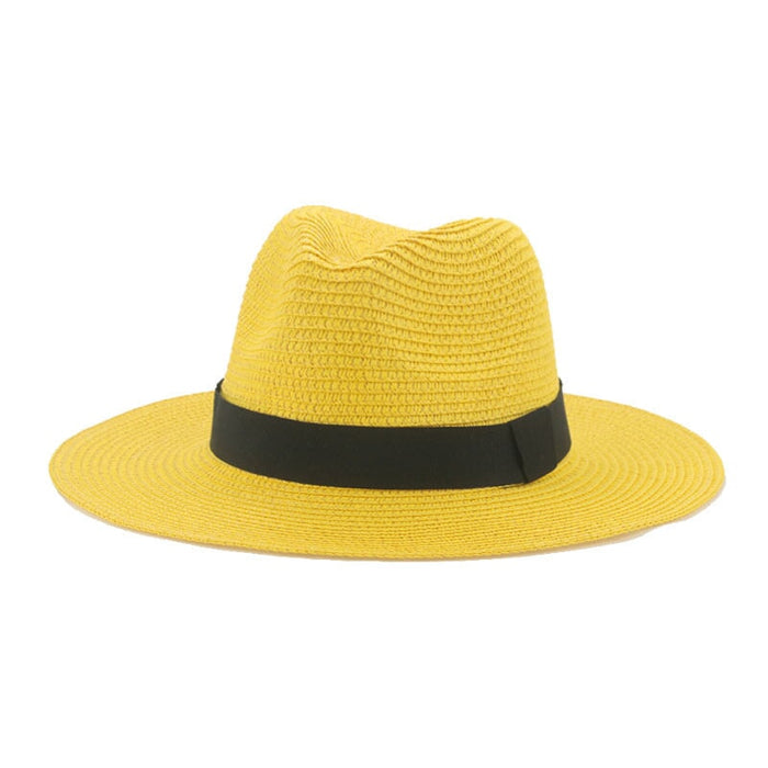 Wholesale Black Belt Outdoor Beach Straw Hat JDC-FH-Guanchuan003 Fashionhat 冠川 011 M(56-58cm) Wholesale Jewelry JoyasDeChina Joyas De China