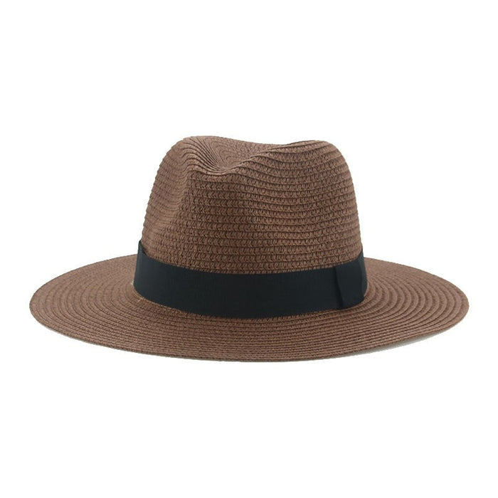 Wholesale Black Belt Outdoor Beach Straw Hat JDC-FH-Guanchuan003 Fashionhat 冠川 015 M(56-58cm) Wholesale Jewelry JoyasDeChina Joyas De China