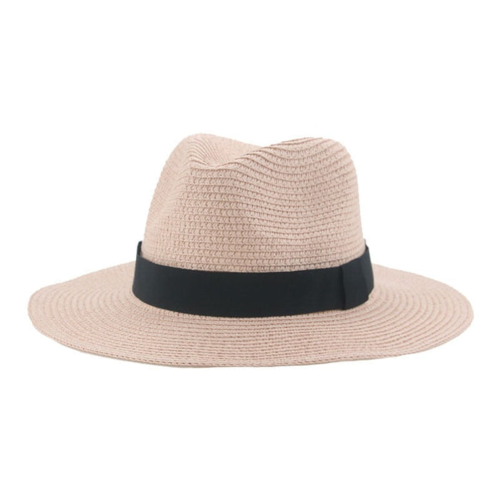 Wholesale Black Belt Outdoor Beach Straw Hat JDC-FH-Guanchuan003 Fashionhat 冠川 016 M(56-58cm) Wholesale Jewelry JoyasDeChina Joyas De China