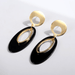 Wholesale Black Geometric Acrylic Oval Earrings JDC-ES-Ruol015 Earrings 若龙 Wholesale Jewelry JoyasDeChina Joyas De China