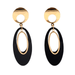 Wholesale Black Geometric Acrylic Oval Earrings JDC-ES-Ruol015 Earrings 若龙 Wholesale Jewelry JoyasDeChina Joyas De China