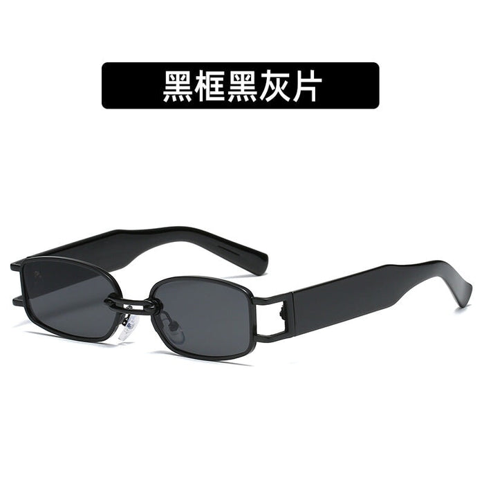 Wholesale Black Metal European and American Fashion New Small Frame Sunglasses JDC-SG-XIa015 Sunglasses 锡安 Black frame, black and gray sheet As shown Wholesale Jewelry JoyasDeChina Joyas De China