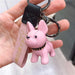 Wholesale black resin puppy french bulldog bronzing leather rope keychain JDC-KC-Gongz013 Keychains 宫泽 B58-6 pink Single bag Wholesale Jewelry JoyasDeChina Joyas De China