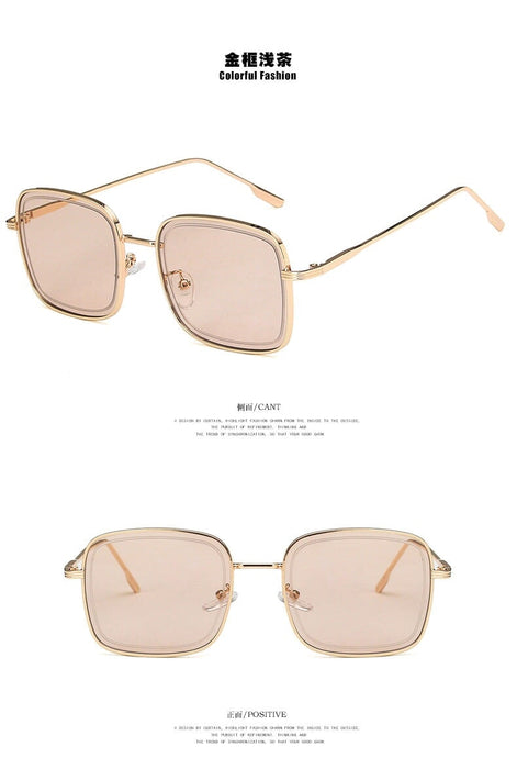 Wholesale black resin sunglasses JDC-SG-KD127 Sunglasses 珂盾 Gold Framed light tea picture Wholesale Jewelry JoyasDeChina Joyas De China