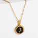 Wholesale black stainless steel gold-plated letter necklace JDC-NE-Aimi014 Necklaces 爱米萝 Wholesale Jewelry JoyasDeChina Joyas De China