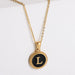 Wholesale black stainless steel gold-plated letter necklace JDC-NE-Aimi014 Necklaces 爱米萝 Wholesale Jewelry JoyasDeChina Joyas De China