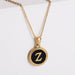 Wholesale black stainless steel gold-plated letter necklace JDC-NE-Aimi014 Necklaces 爱米萝 Wholesale Jewelry JoyasDeChina Joyas De China