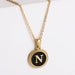 Wholesale black stainless steel gold-plated letter necklace JDC-NE-Aimi014 Necklaces 爱米萝 Wholesale Jewelry JoyasDeChina Joyas De China