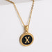 Wholesale black stainless steel gold-plated letter necklace JDC-NE-Aimi014 Necklaces 爱米萝 Wholesale Jewelry JoyasDeChina Joyas De China