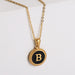 Wholesale black stainless steel gold-plated letter necklace JDC-NE-Aimi014 Necklaces 爱米萝 B Wholesale Jewelry JoyasDeChina Joyas De China