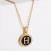 Wholesale black stainless steel gold-plated letter necklace JDC-NE-Aimi014 Necklaces 爱米萝 H Wholesale Jewelry JoyasDeChina Joyas De China