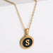 Wholesale black stainless steel gold-plated letter necklace JDC-NE-Aimi014 Necklaces 爱米萝 S Wholesale Jewelry JoyasDeChina Joyas De China