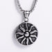 Wholesale black stainless steel sunflower Necklace JDC-NE-Aimi004 Necklaces 爱米萝 without chain Wholesale Jewelry JoyasDeChina Joyas De China