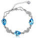 Wholesale Blue Crystal Copper Silver Plated Bracelet JDC-BT-Ffei006 Bracelet 菲菲 blue Wholesale Jewelry JoyasDeChina Joyas De China