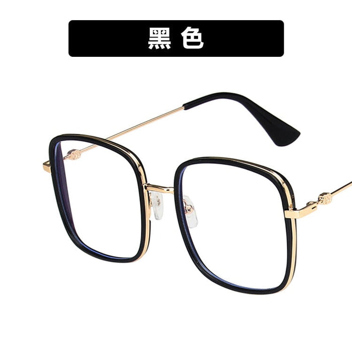 Wholesale Blue Light Blocking Metal Square Glasses Frames JDC-SG-PLS018 Sunglasses 普琳丝 black / Wholesale Jewelry JoyasDeChina Joyas De China