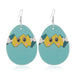 Wholesale blue pu leather earrings JDC-ES-ZL015 Earrings 钻拉 Wholesale Jewelry JoyasDeChina Joyas De China