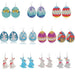 Wholesale blue pu leather earrings JDC-ES-ZL015 Earrings 钻拉 Wholesale Jewelry JoyasDeChina Joyas De China