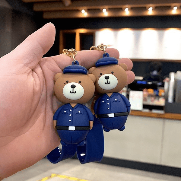 Wholesale blue pvc bear keychain JDC-KC-Aolong009 Keychains 傲龙 Wholesale Jewelry JoyasDeChina Joyas De China