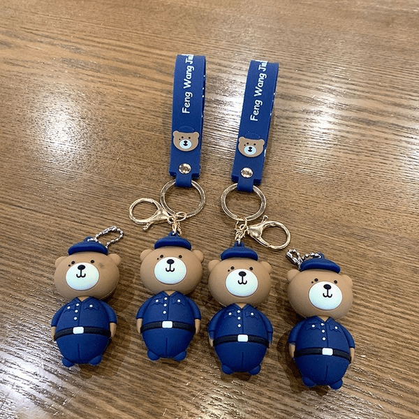 Wholesale blue pvc bear keychain JDC-KC-Aolong009 Keychains 傲龙 Wholesale Jewelry JoyasDeChina Joyas De China