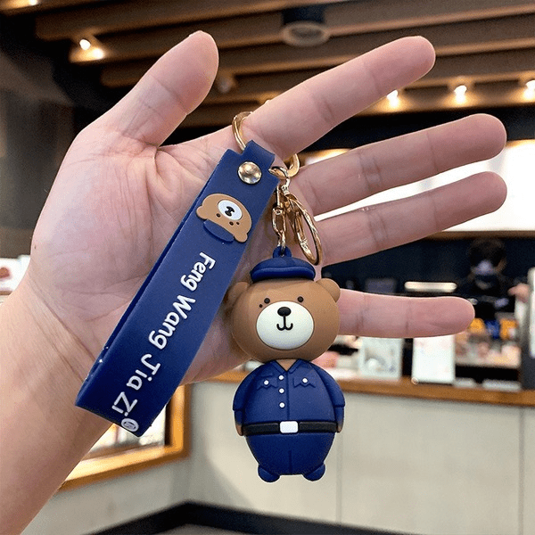 Wholesale blue pvc bear keychain JDC-KC-Aolong009 Keychains 傲龙 Wholesale Jewelry JoyasDeChina Joyas De China