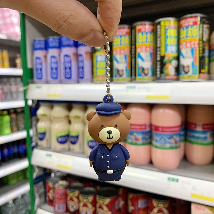 Wholesale blue pvc bear keychain JDC-KC-Aolong009 Keychains 傲龙 Bear Bead Chain 5.5cm Wholesale Jewelry JoyasDeChina Joyas De China