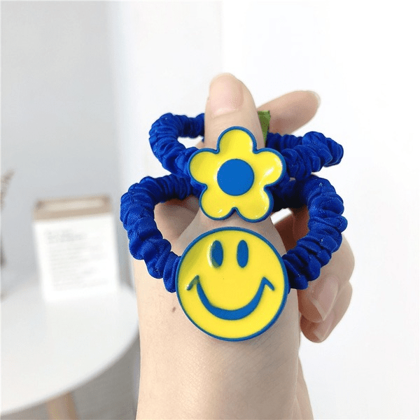 Wholesale blue rubber hair bands (F) JDC-HS-Jiax017 Hair Scrunchies 佳芯 Wholesale Jewelry JoyasDeChina Joyas De China