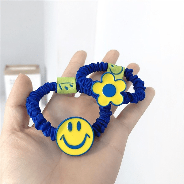 Wholesale blue rubber hair bands (F) JDC-HS-Jiax017 Hair Scrunchies 佳芯 Wholesale Jewelry JoyasDeChina Joyas De China