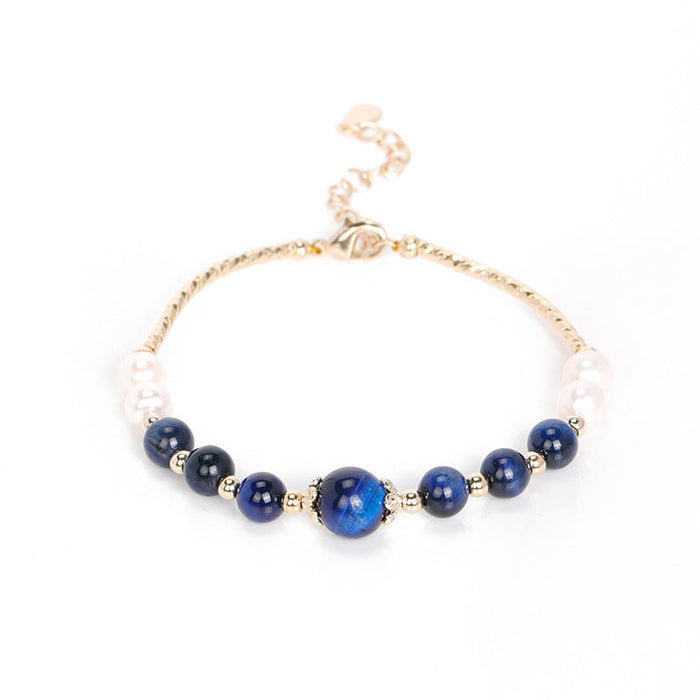 Wholesale Blue Tiger Eye Crystal Pearl Transfer Bracelet JDC-BT-Weiy006 Bracelet 唯逸 Wholesale Jewelry JoyasDeChina Joyas De China