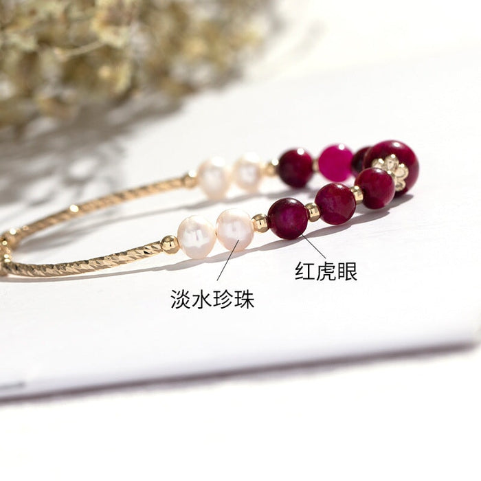 Wholesale Blue Tiger Eye Crystal Pearl Transfer Bracelet JDC-BT-Weiy006 Bracelet 唯逸 Wholesale Jewelry JoyasDeChina Joyas De China