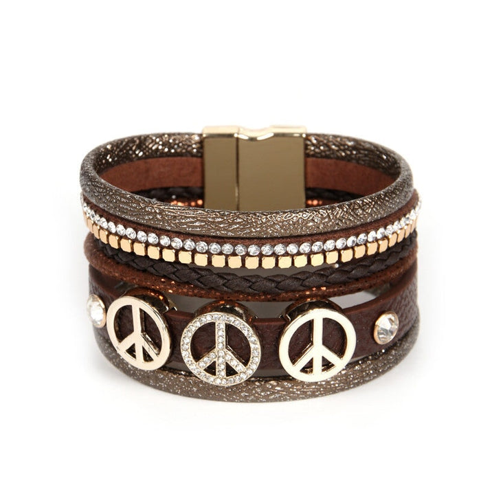 Wholesale Bohemian Leather Rhinestone Hardware Bracelet JDC-BT-DHJ013 Bracelet 邓会君 Wholesale Jewelry JoyasDeChina Joyas De China