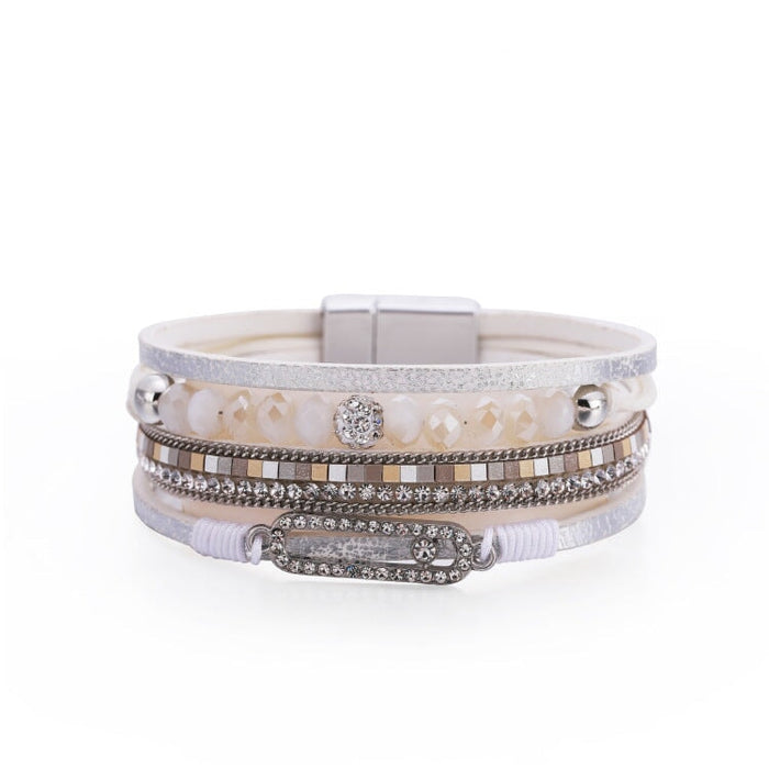 Wholesale Boho Crystal Rhinestone Multilayer Magnetic Buckle Bracelet JDC-BT-DHJ006 Bracelet 邓会君 sz00216-2 Wholesale Jewelry JoyasDeChina Joyas De China